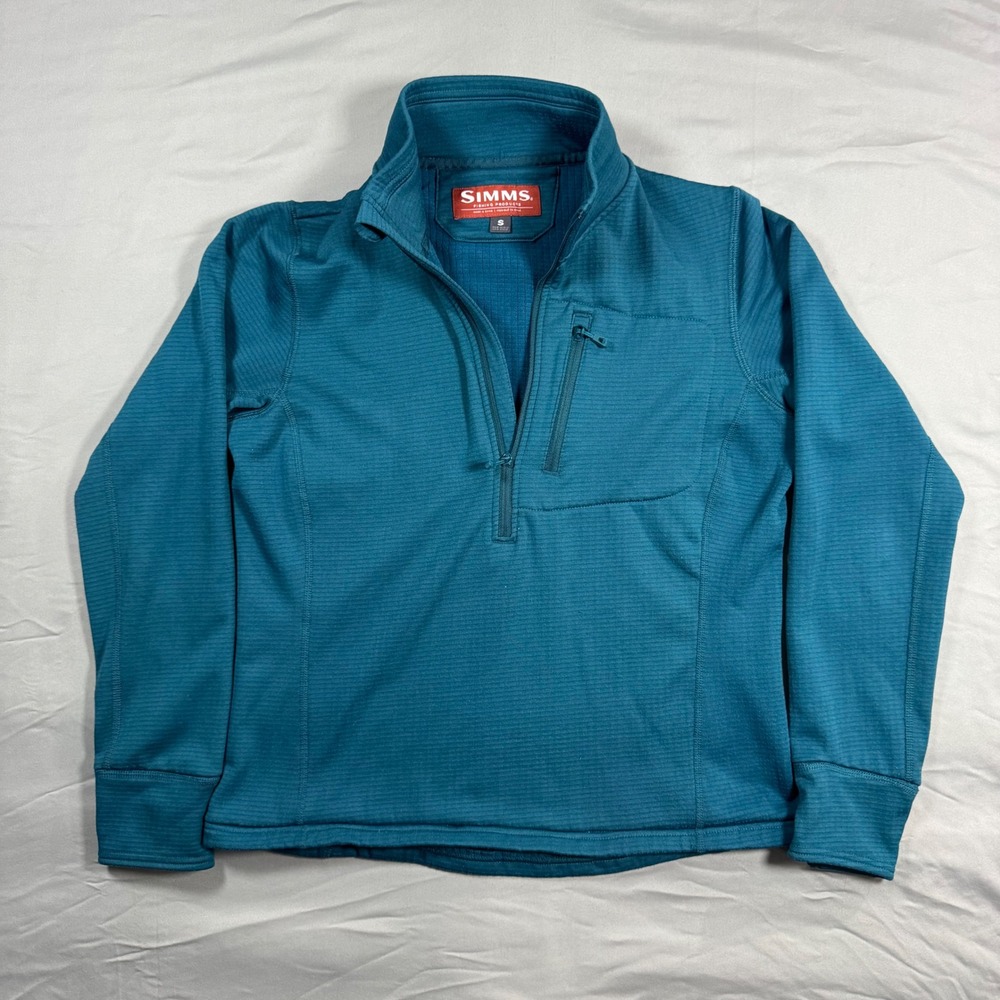 Simms Fleece Midlayer 1/2 Zip Pullover Womens S Fishing Teal Gorpcore